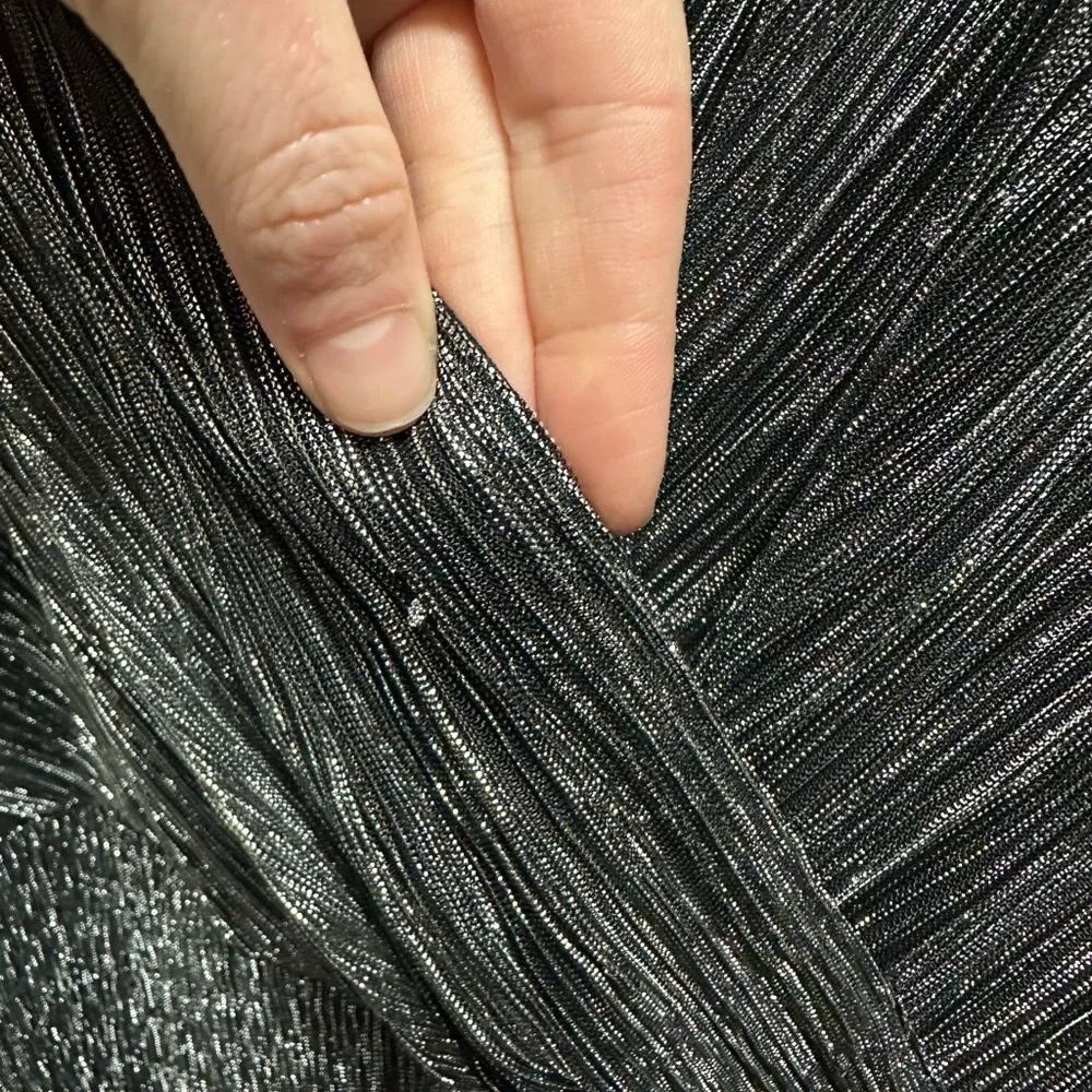 Gently Used Eliza J Elegant Silver Wrap jumpsuit - Picture 5 of 8